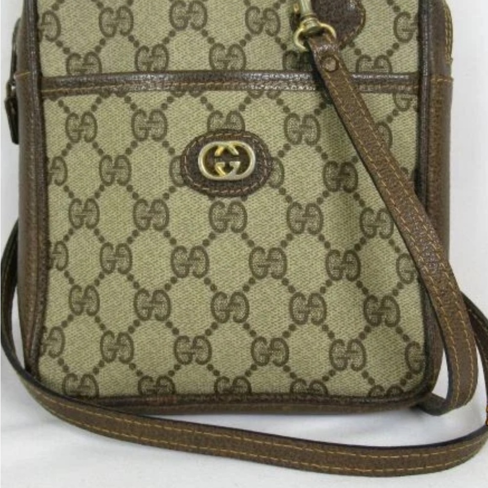 Gucci Brown and Tan Crossbody Bag with GG Monogram